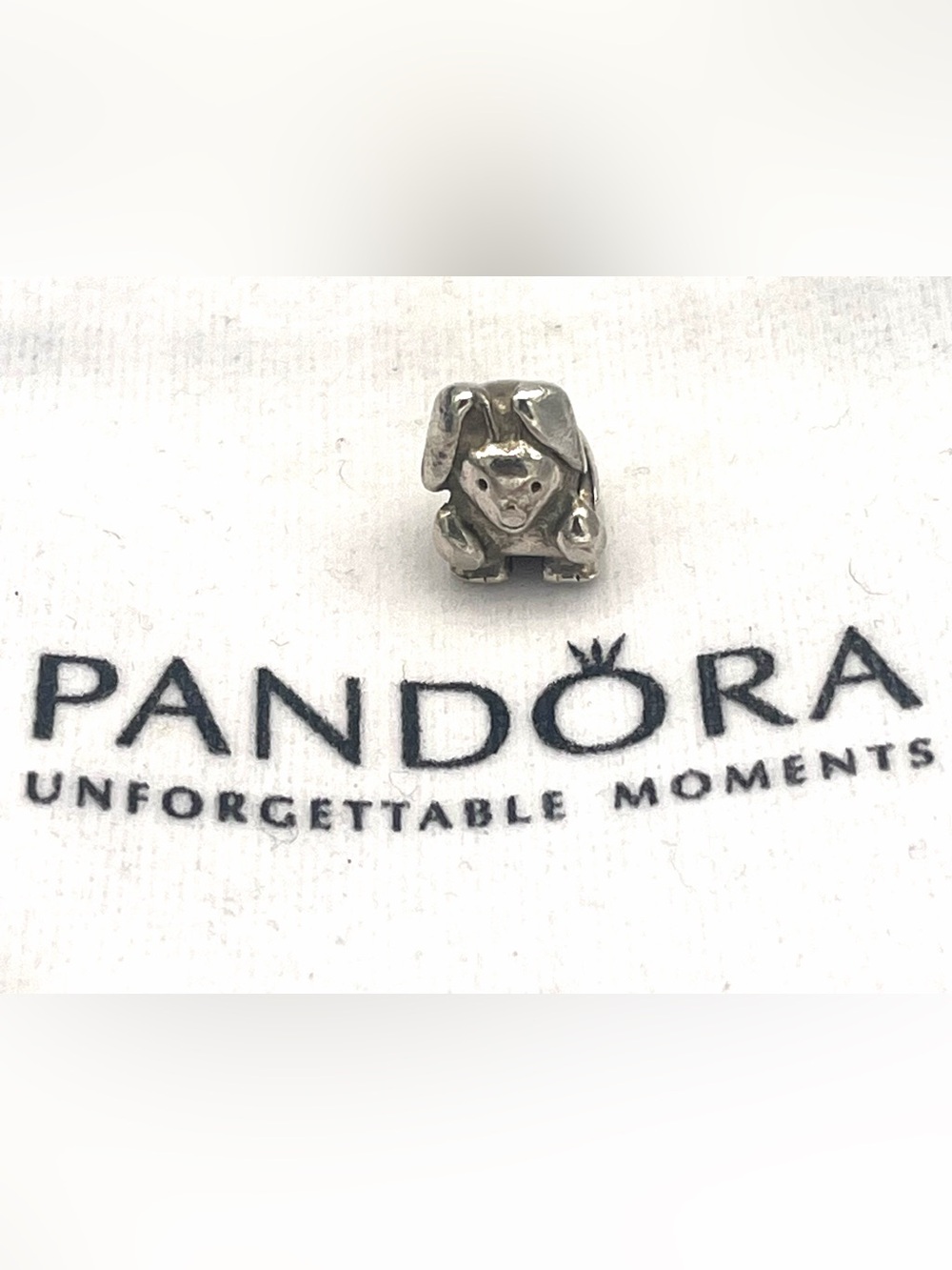 Authentic Pandora Sterling Silver Bunny Rabbit Pet Charm - Retired- 790389